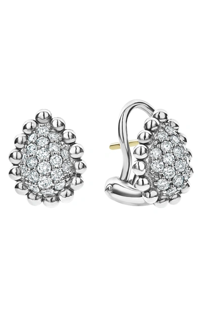 Shop Lagos Caviar Spark Diamond Earrings In Silver/ Diamond