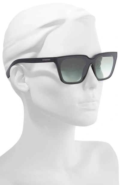 Shop Burberry 40mm Square Sunglasses In Black/ Green Gradient