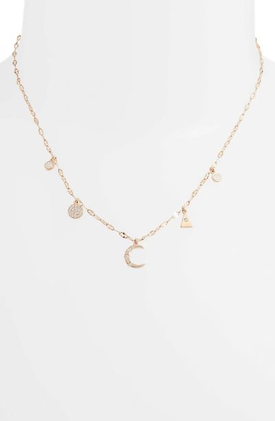 Shop Jules Smith Lunette Necklace In Rose Gold/ Opal