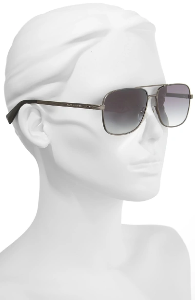 Shop Marc Jacobs 59mm Gradient Navigator Sunglasses - Semi Matte Dark Ruthenium