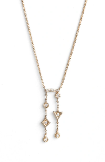 Shop Dana Rebecca Designs Lis Amichelle Multi Shape Dangle Necklace In Yellow Gold/ Dia