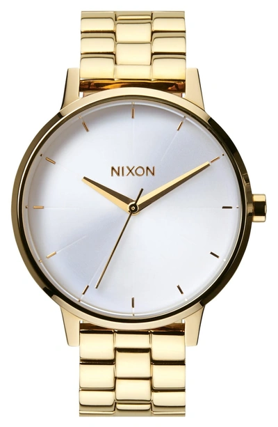 Shop Nixon 'the Kensington' Bracelet Watch, 37mm In Gold/ White