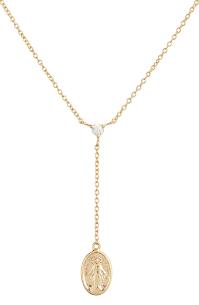 Shop Argento Vivo Guadalupe Y-necklace In Gold