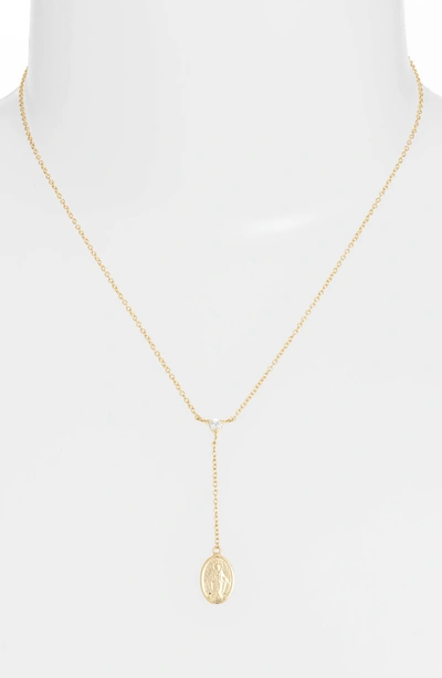 Shop Argento Vivo Guadalupe Y-necklace In Gold