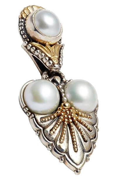 Shop Konstantino Thalia Pearl Heart Drop Earrings In Silver/ Pearl