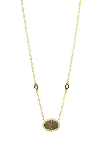 Shop Freida Rothman Color Theory Pave Crystal Pendant Necklace In Gold/ Black