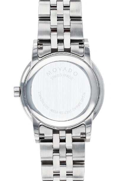 Shop Movado Museum Classic Diamond Bracelet Watch, 28mm In Silver/ Black/ Silver