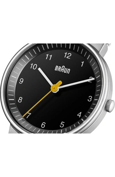 Shop Braun Classic Mesh Bracelet Watch, 33mm In Silver/ Black/ Silver