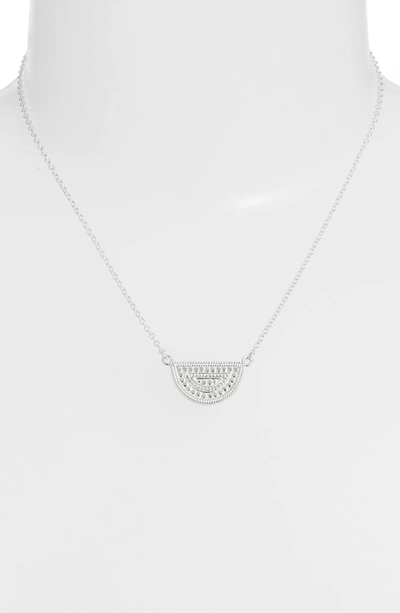 Shop Anna Beck Beaded Reversible Half-moon Necklace In Silver