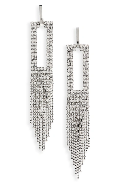 Shop Serefina Chain & Crystal Drop Earrings In Silver