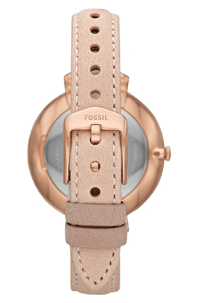 Shop Fossil Jocelyn Leather Strap Watch, 36mm In Blush/ Mop/ Rose Gold