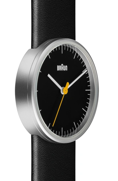 Shop Braun Classic Leather Strap Watch, 31mm In Black/ Silver