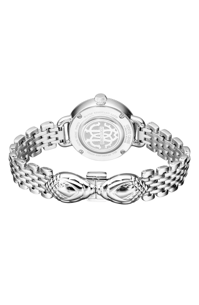 Shop Roberto Cavalli By Franck Muller Floreale Bracelet Watch, 30mm In Silver