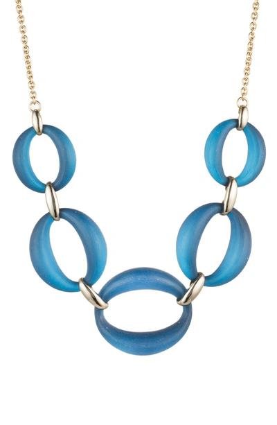 Shop Alexis Bittar Large Lucite Link Frontal Necklace In Pacific