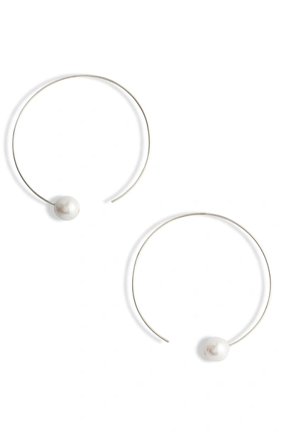 Shop Chan Luu Freshwater Pearl Hoop Earrings In White