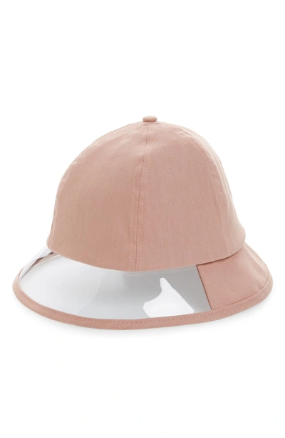 Shop Steve Madden Transparent Panel Canvas Bucket Hat - Pink In Blush