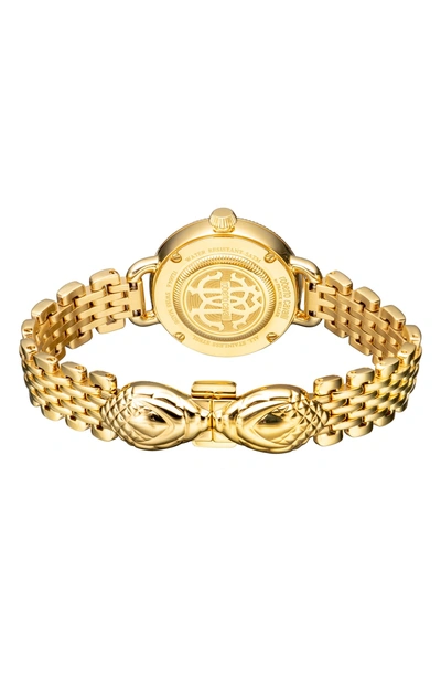 Shop Roberto Cavalli By Franck Muller Floreale Bracelet Watch, 30mm In Gold/ Champagne/ Gold