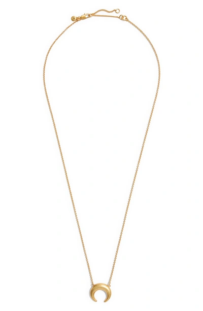 Shop Madewell Chunky Crescent Moon Necklace In Vintage Gold