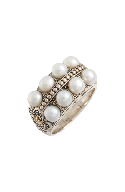 Shop Konstantino Thalia Pearl Row Ring In Silver/ Pearl