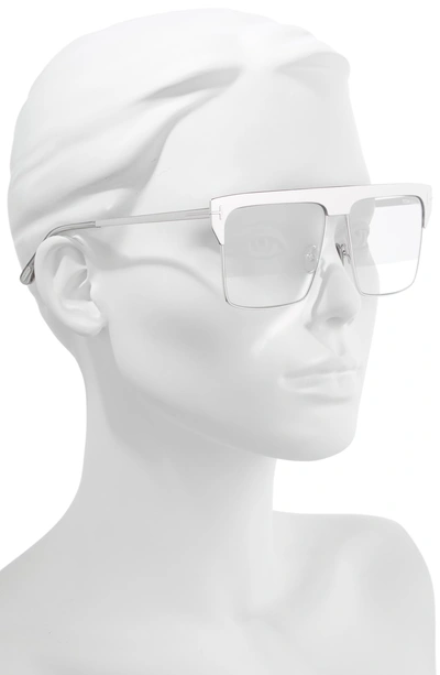 Shop Tom Ford West 59mm Rectangular Sunglasses In Rhodium/ Grey/ Clear W Silver