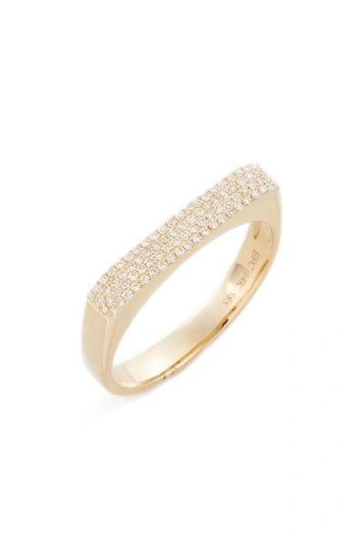 Shop Ef Collection Jumbo Diamond Bar Ring In Yellow Gold