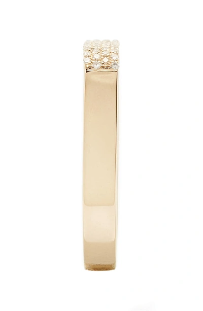 Shop Ef Collection Jumbo Diamond Bar Ring In Yellow Gold