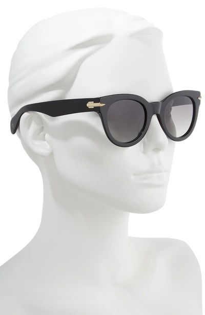 Shop Rag & Bone Core 50mm Polarized Cat Eye Sunglasses - Black