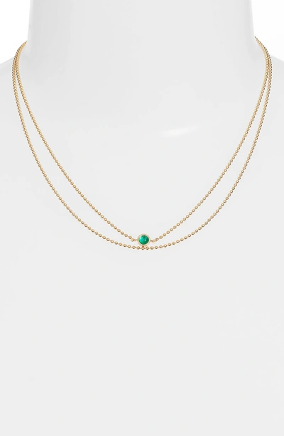 Shop Jennifer Zeuner Eliza Double Strand Necklace In Yellow Gold Vermeil