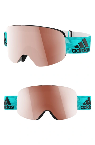 Shop Adidas Originals Backland Spherical Snowsports Goggles - Clear Aqua/ Active Silver