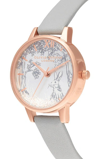 Olivia Burton Snow Globe Rose Gold tone Watch 30mm In Grey Silver Rabbit Rose Gold ModeSens