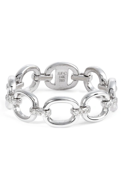 Shop Ef Collection Diamond Chain Link Ring In White Gold