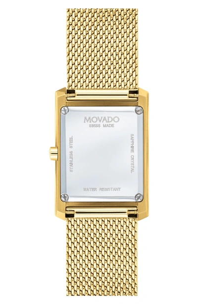 Shop Movado La Nouvelle Mesh Strap Watch, 30mm In Gold/ Black/ Gold