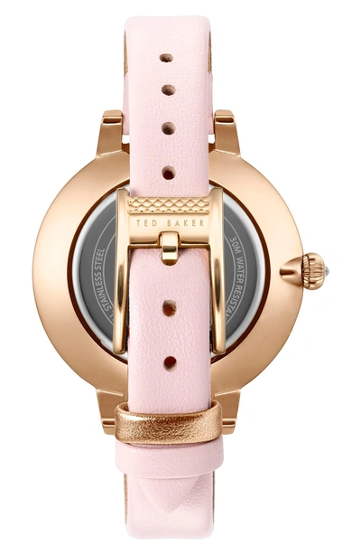Ted Baker Kate Leather Strap Watch, 36mm In Pink/ Mop/ Rose Gold | ModeSens