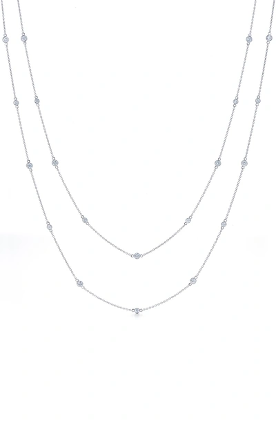 Shop Kwiat Diamond Strings Long Station Necklace In White Gold