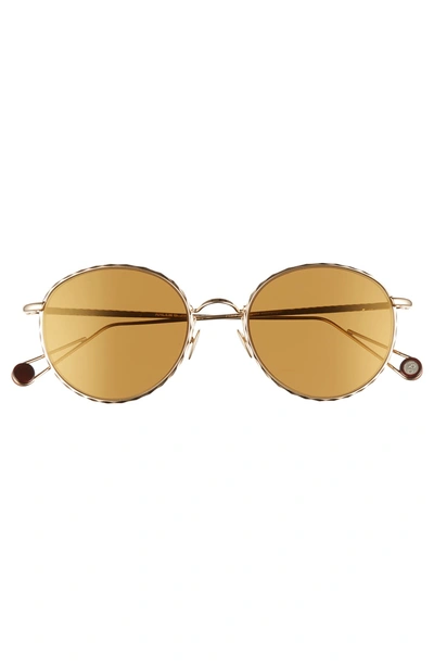 Shop Ahlem Place De L'alma 54mm Round Sunglasses - Yellow Gold