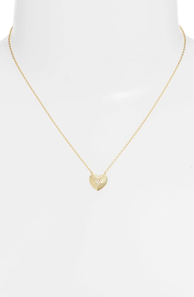 Shop Argento Vivo Pave Heart Pendant Necklace In Gold