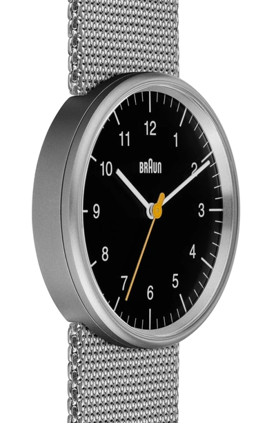 Shop Braun Classic Mesh Bracelet Watch, 38mm In Silver/ Black/ Silver