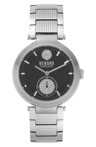 Shop Versace Star Ferry Bracelet Watch, 38mm In Silver/ Black/ Silver