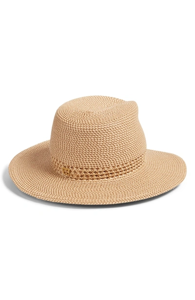 Shop Eric Javits Bayou Packable Squishee Fedora - Brown In Peanut