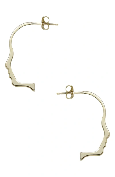 Shop Ettika Face Silhouette Earrings In Gold