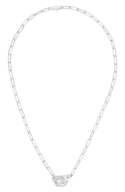Shop Dinh Van Menottes Diamond Necklace In White Gold