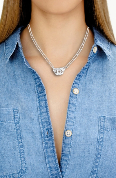 Shop Dinh Van Menottes Diamond Necklace In White Gold
