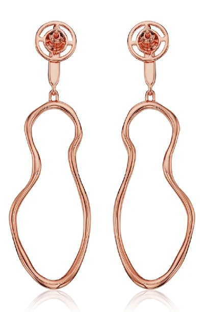 Shop Monica Vinader Riva Pod Diamond Cocktail Earrings In Rose Gold/ Diamond