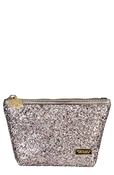 Shop Stephanie Johnson Laura Small Trapezoid Makeup Bag In Hollywood Pink
