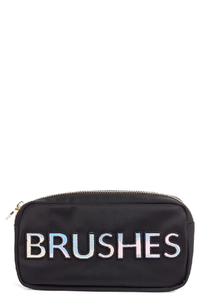 Shop Stoney Clover Lane Brush Small Nylon Cosmetics Bag In Black