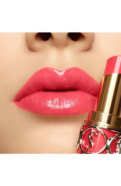 Shop Saint Laurent Rouge Volupte Shine Oil-in-stick Lipstick - 12 Corail Incandescent