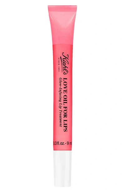 Shop Kiehl's Since 1851 1851 Love Oil For Lips Glow Infusing Lip Treatment In Neon Pink