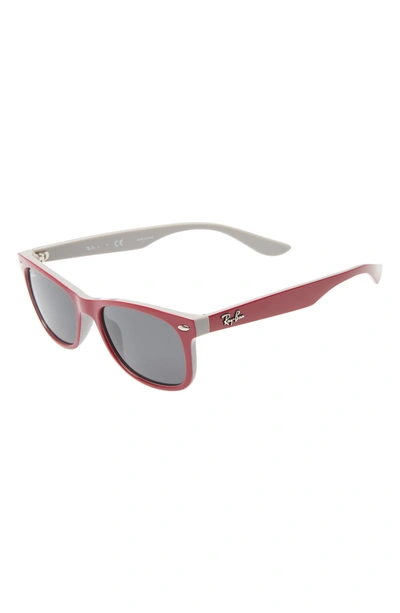 Shop Ray Ban Junior 48mm Wayfarer Sunglasses - Fuchsia/ Grey Solid