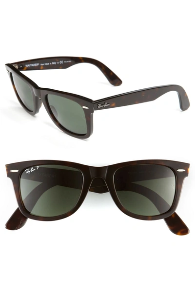 Shop Ray Ban Standard Classic Wayfarer 50mm Polarized Sunglasses - Tortoise Polarized