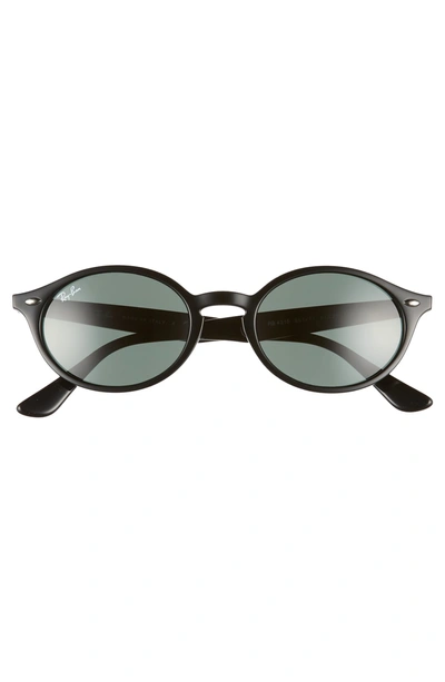 Shop Ray Ban 51mm Oval Sunglasses In Black/ Green Solid